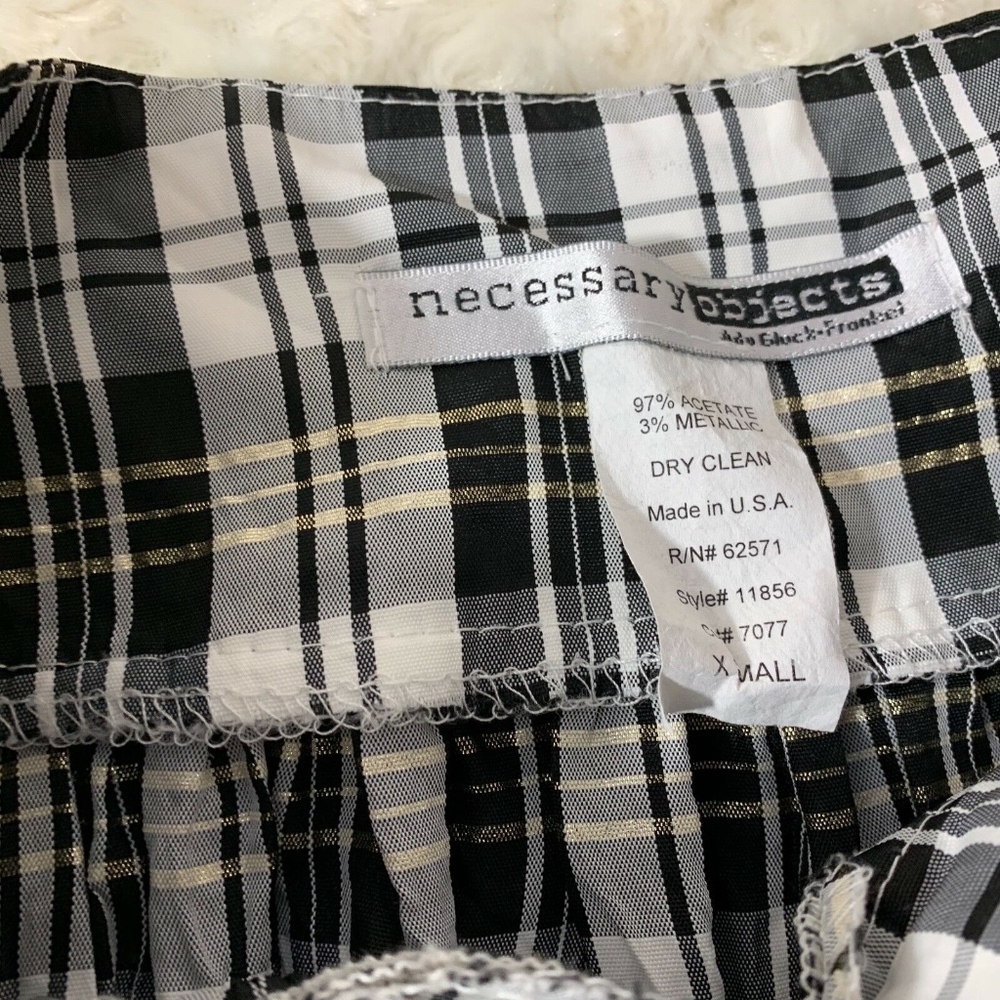 Necessary Objects Sz XS Skirt black white with gol - Picture 3 of 3